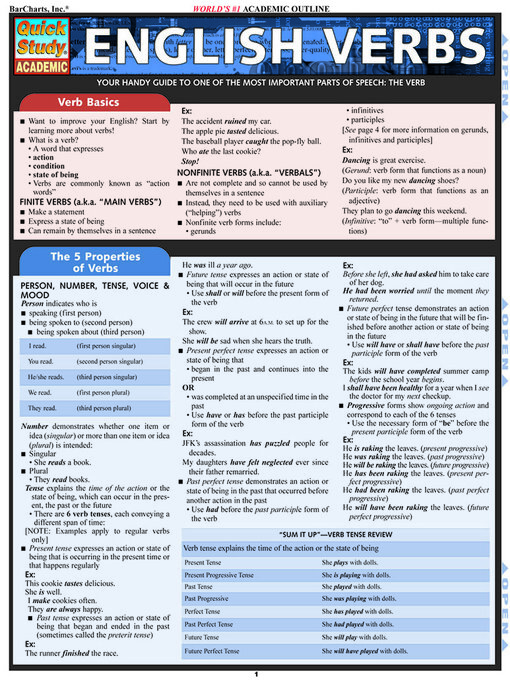Title details for English Verbs by BarCharts, Inc. - Available